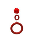Boucles d'oreilles flamenco à double anneau pour femmes. Rouge 12.397€ #50639RSRJ